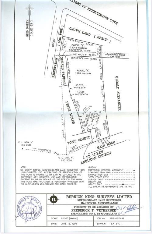 30 MAIN STREET, FRENCHMAN'S COVE, Newfoundland, Canada A0E 1R0, ,0,Land,For Sale,MAIN STREET,6169